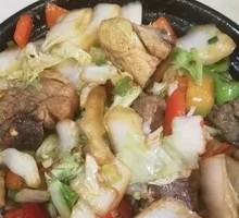 Herb Chicken and Pork Rib Clay Pot Rice