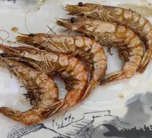 Black Tiger Shrimp on Iron Plate