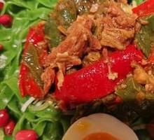 Burned Pepper Egg Spinach Noodles