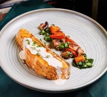 Pan-Seared Salmon with Black Vinegar Pearl