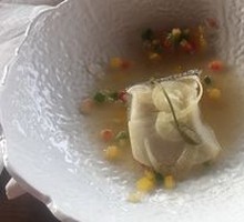 Pan-seared Cod with Seasonal Vegetables, Chickpeas, and Dutch Sauce
