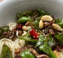 Uncle San's Spicy Pork and Noodles