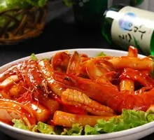Seafood Fried Rice Noodles with Side Dish