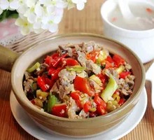 Spicy Sour Chicken Offal Claypot Rice