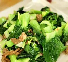 Fried Pork Crumbs with Bok Choy