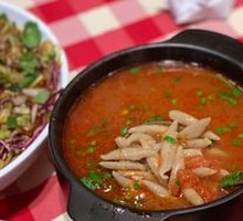 Five Tomato Sour Soup with Buckwheat Noodles
