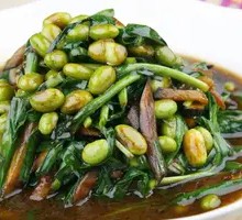 Stir-Fried Leek Eggplant Edamame