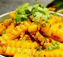 Crispy Bamboo Shoots with Spicy Wolf Tooth Potatoes