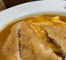 Fried Cod Curry Omelette Rice