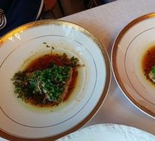 Steamed Yellow Croaker with Snow Pea Shoots and Bamboo Shoots