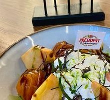 Crisp Persimmon Silk Cheese Ham Salad