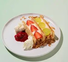 Fruit Napoleon with Homemade Strawberry Sauce