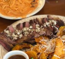 Angus Ribeye Steak with Seasonal Vegetables