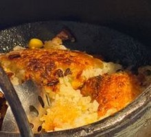 Cured Meat Rice in a Pot