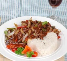 Black Pepper Beef Rice