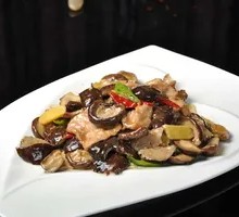 Fried Mushrooms with Meat Rice