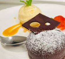 Chocolate Lava Cake with Vanilla Ice Cream