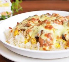 Curry Pineapple Chicken Fried Rice Bake