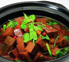 Stir-fried Duck Blood with Coriander