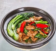 Stir-Fried Pork with Rice in Clay Pot