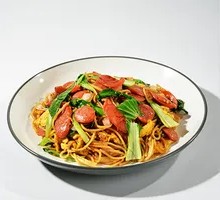 Shredded Pork and Ham Fried Noodles