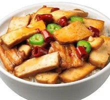 Fried Tofu and Pork Rice