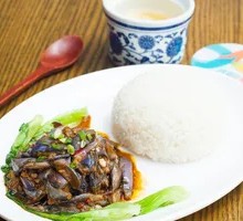 Minced Pork and Eggplant Rice Bowl