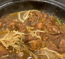 Chicken, Beef, Frog, and Pork Rib Hot Pot