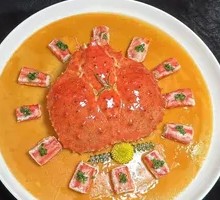Scallion Oil Steamed Imperial Crab with Egg Custard