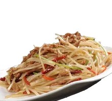 Potato Shreds with Pork Stir-fry Rice Bowl