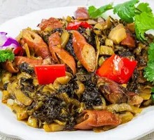 Pickled Cabbage and Pork Intestine Rice Bowl