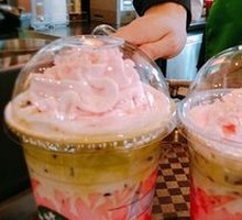Pink Sakura Iced Matcha Latte