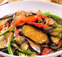 Pepper Eggplant and Century Egg Stir-fry