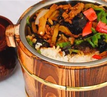 Minced Pork Eggplant Bucket Rice