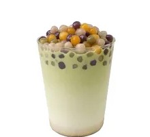 Colorful Taro Balls Milk Green Tea