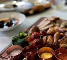 Grilled Spring Chicken and Sausage Platter