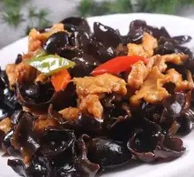 Wood Ear Mushroom Stir-Fry with Pork over Rice