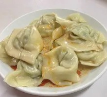 Peanut Sauce Tossed Leek and Pork Dumplings