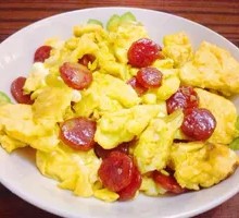 Green Pepper Sausage and Egg Rice Bowl