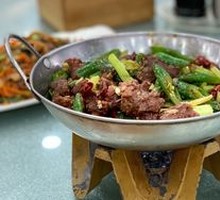 Garlic Shoots with Preserved Pork