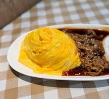 Teriyaki Beef Omelet Rice