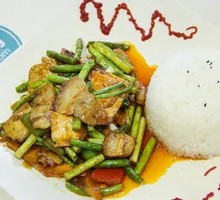 Garlic Twice-Cooked Pork Rice