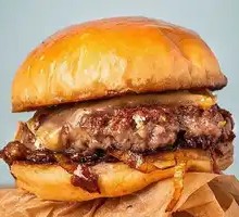 Sautéed Onion Cheese Beef Burger