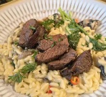 Italian Creamy Mushroom Beef Filet Pasta