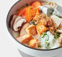 Simmered Salmon Miso Soy Milk Soup Bowl