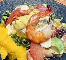 Shrimp, Avocado, and Hot Spring Egg Salad