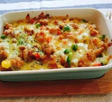 Black Pepper Chicken Steak Cheese Baked Pasta