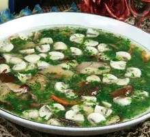 Shrimp and Watercress Stew with Two Mushrooms