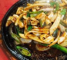 Grilled Squid on Iron Plate