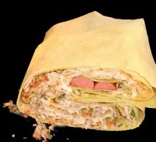 Jianbingguozi with Egg, Fried Dough Stick, and Shuanghui Meat Flower Sausage